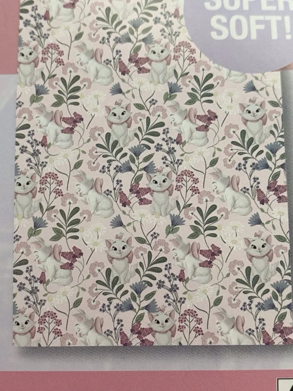 Disney Aristocats Marie Kitten Pink Floral‎ Soft Throw Blanket 50” X 70” NEW